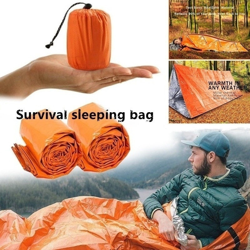4pcs Outdoor Life Bivy Emergency Sleeping Bag Thermal Keep Warm Waterproof Mylar